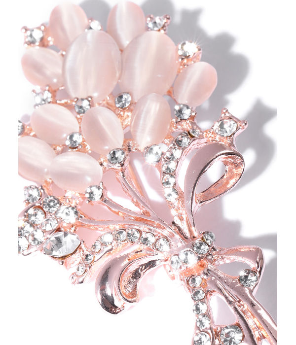 YouBella Jewellery Latest Stylish Crystal Unisex Floral Shape Brooch for Women/Girls/Men